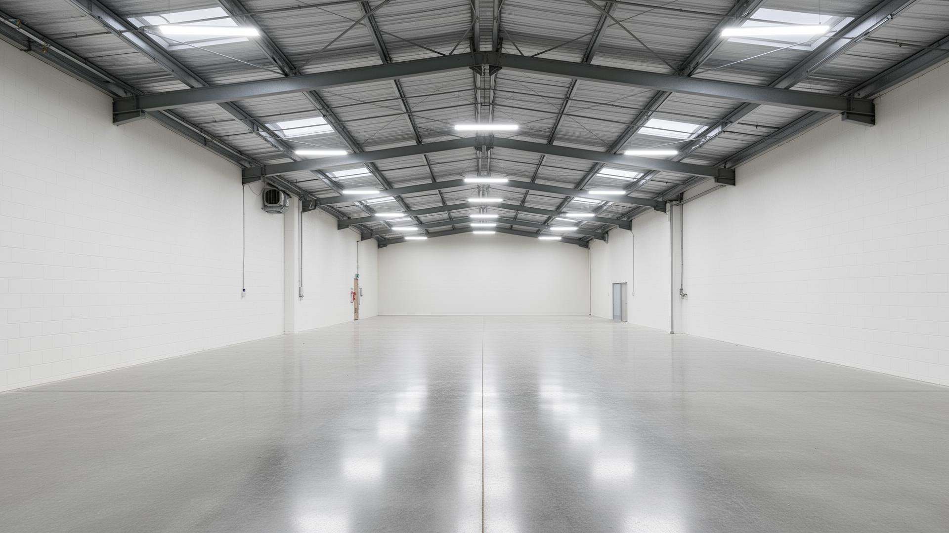 Interior de bodega con iluminación